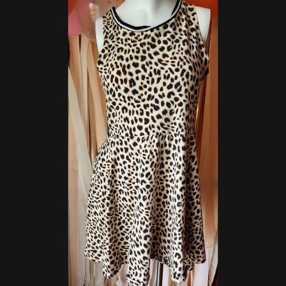 PINK Victoria's Secret Dresses & Skirts - VS PINK CHEETAH LEOPARD SKATER DRESS